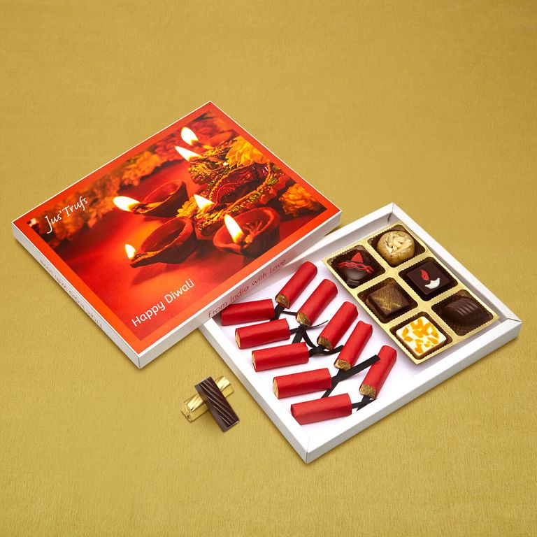 Diwali Chocolate Mithai and Crackers Gift Box